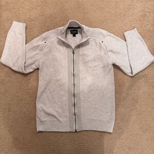 Retrofit Light Gray Men's Zip-Up Sweater Size Large
